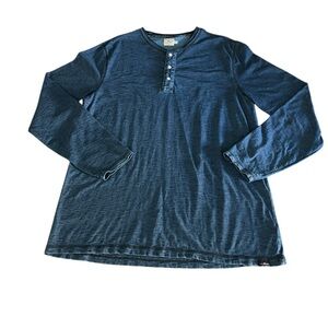 FAHERTY MEN’S BLUE COTTON LONG SLEEVE HENELY SHIRT SIZE XL